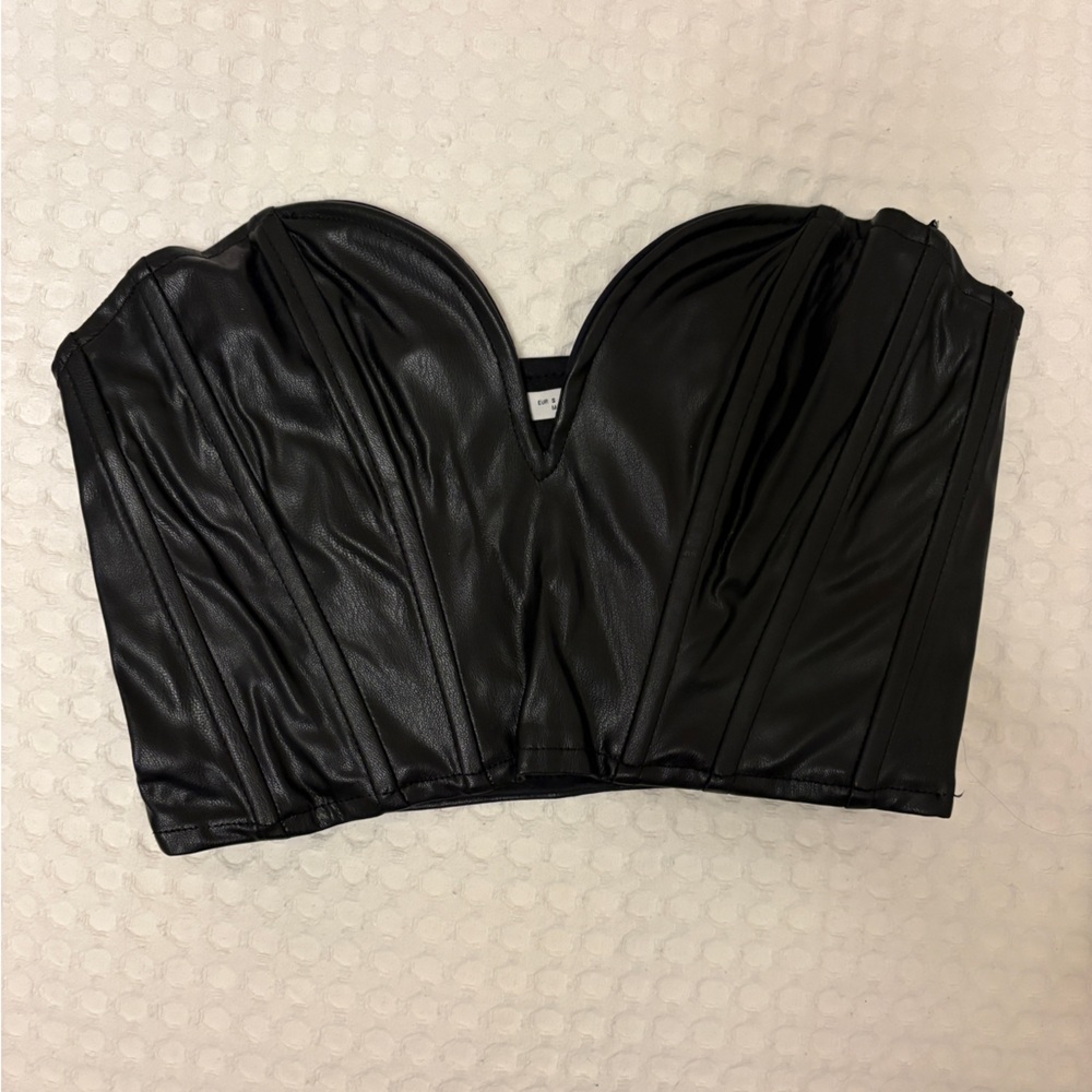 Zara Faux Leather Tube Top